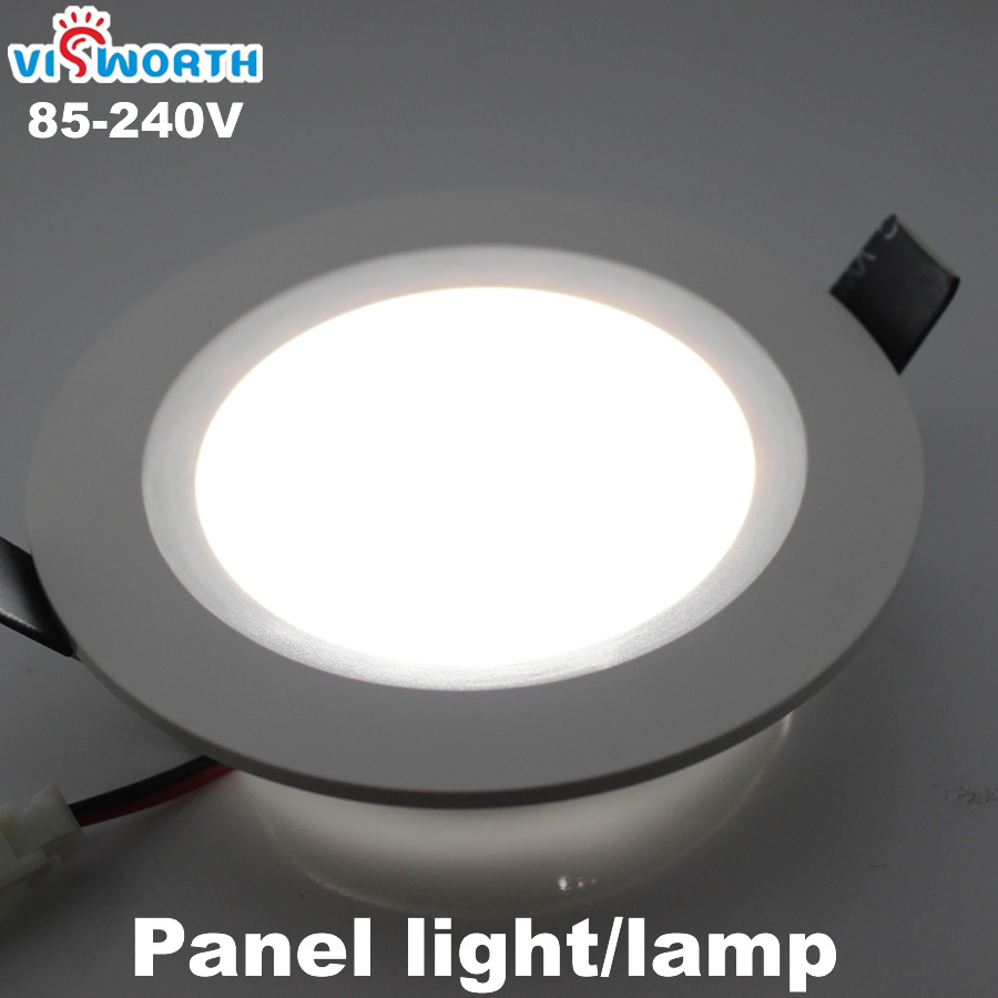 VisWorht 7W LED Panel Lights smd2835 Led Downlight ac 110v 220v 240v led Ceiling Light WarmCold White Spotlight round white body