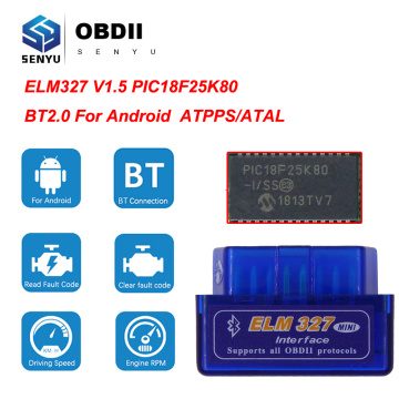 ELM327 V1.5 PIC18F25K80 OBD2 Bluetooth Scanner ELM 327 V1.5 1.5 For Android ODB2 Code Reader OBD 2 OBD2 Car Diagnostic Auto Tool
