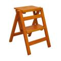 Solid Wood Ladder Ascending Platform Step Stool Dual Purpose Rack Stair Chair Household Multi Function Folding Ladder Stool