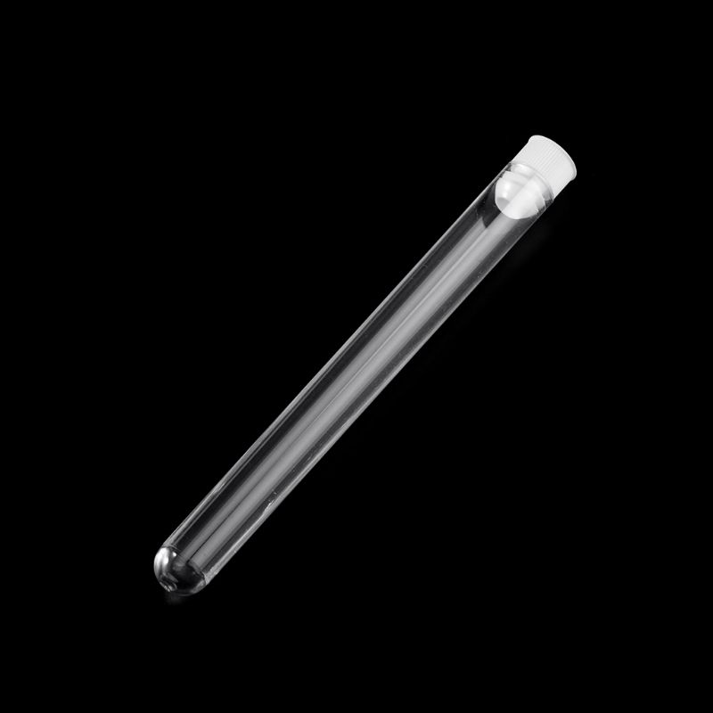 10 Pcs Plastic Test Tubes Lab Test Tool With Screw Cap Transparent 15 * 150mm