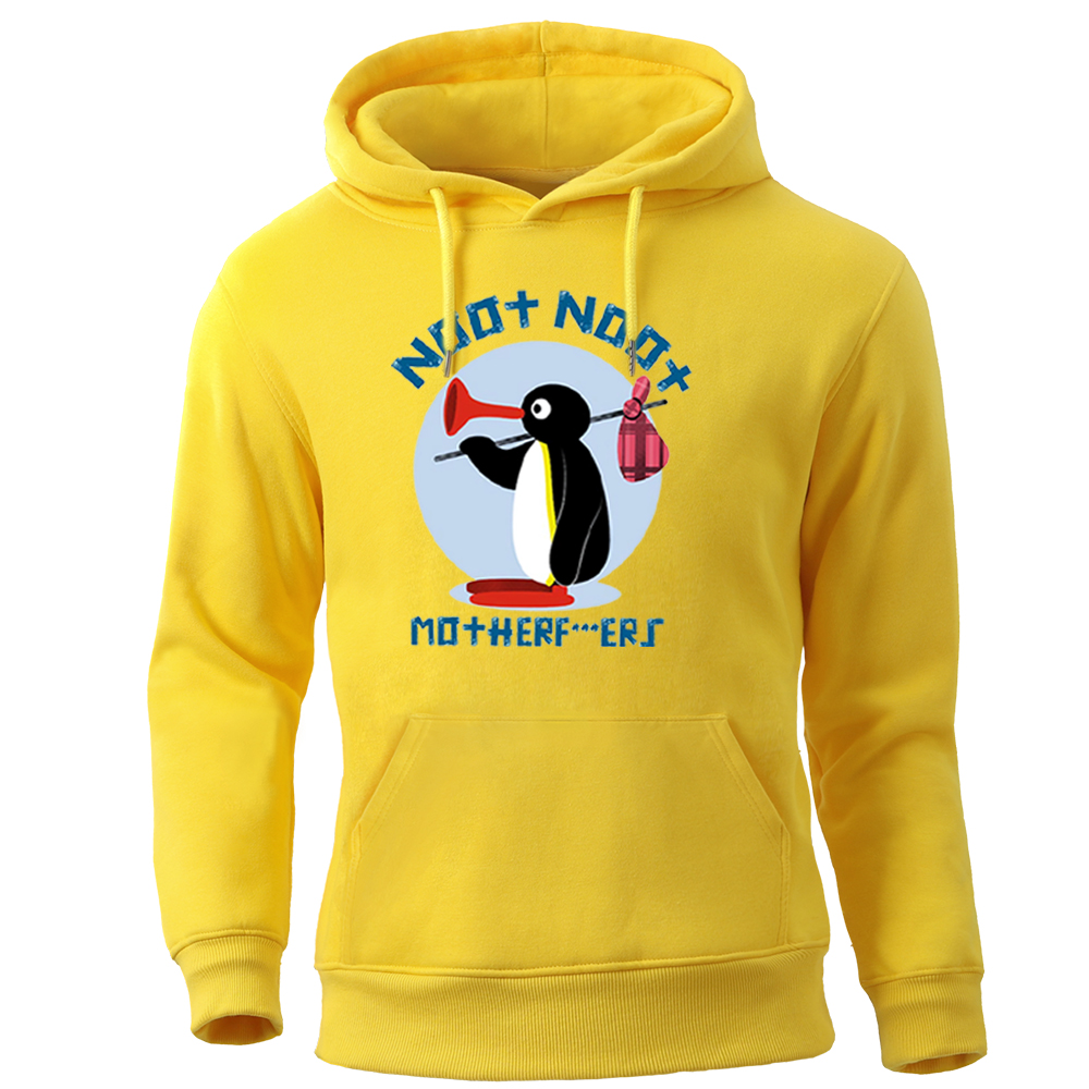 Funny Penguin Noot Mother Runaway Men Brand Hoodies Sweatshirt Autumn Winter Crewneck Round Collar Pullover Streetwear Tracksuit