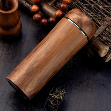 300ml Creative Wood Thermos Purple sand liner Bamboo Vacuum Flasks Thermoses keep warm water bottle