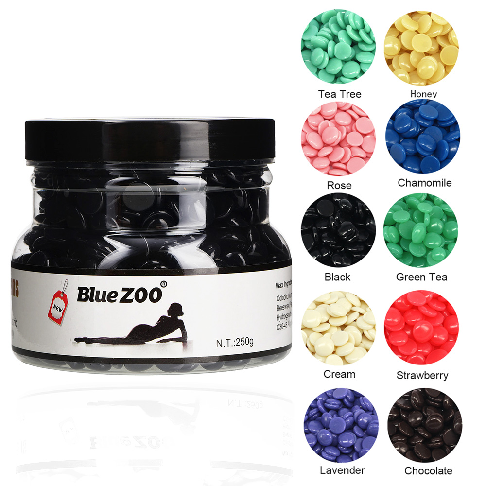 Blue Zoo 250g Hard Wax Beans 10 Flavor Depilatory Waxing Pellet Body Bikini Arm Leg Hair Removal Epilator Brazilian Wax Beans