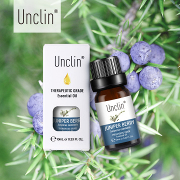 Unclin 10ml Juniper Berry Pure Essential Oils With Gift Box For Aromatherapy Humidifier Diffuser Aromatic Oil Massage Refreshing