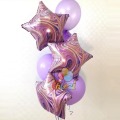 50pcs 18inch Marble texture Agate Foil Balloon Star Heart Helium balloon Wedding Decorations Globos Birthday Party baby shower