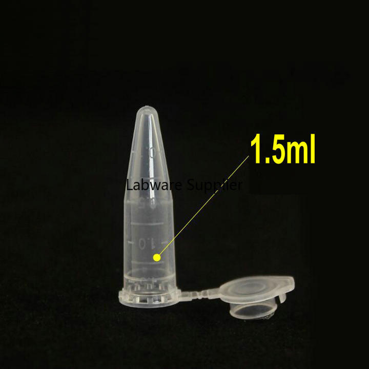 500pcs/lot 1.5ml Affordable Clear Mark Printed Plastic Cone Centrifuge Tube with Scale line for kinds of Laboratory