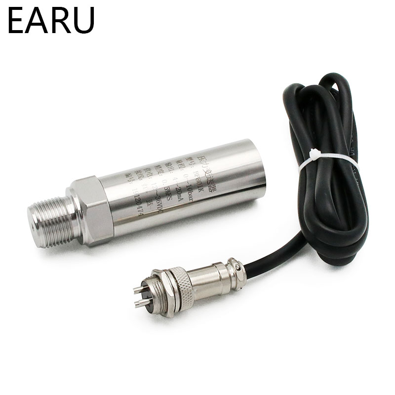 0-10V Output Aviation Plug -1~0~10bar/16bar/6bar/25bar 10-30VDC G1/4 0.5% Pressure Transmitter Transducer Sensor High Precision