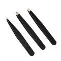 3pcs/set Eyebrow Tweezers Set with Bag Case Stainless Steel Point Tip Slant Tip Flat Tip Hair Removal Makeup Tools Accessories