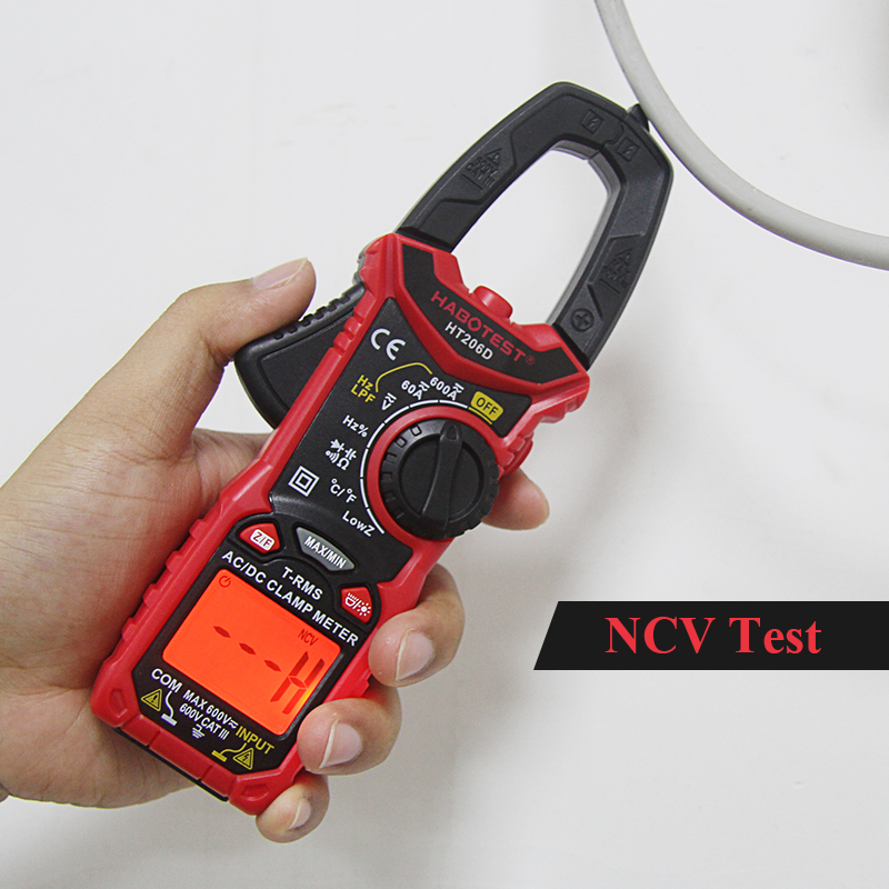 HABOTEST HT206D 600A AC/DC Digital Clamp Meter for Measuring AC/DC Voltage AC/DC Current NCV Temperature Clamp Multimeter