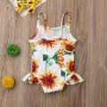 Emmababy Swimwear Infant Baby Girls Flower Swimwear Sleeveless Romper Sling Bathing Girl Kids Baby Beach Clothes