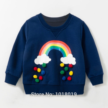 Candy Rainbow 100% Terry Cotton Sweaters Children t shirt Tee Blouses Baby Girl Clothes Kids Hoodies Bebe Girls Tops Sweatshirts