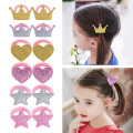 2Pcs/lot Crown Star Princess Elastic Hair Bands For Girls Boutique Hair Rope Children Hair Accessories Hair Ribbon