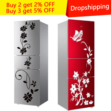 New Creative Refrigerator Sticker Butterfly Pattern Smile Face Wall Stickers Home room Decoration Kitchen Wall Decor Art Mural
