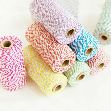 100m/Roll Cotton Cords DIY Decoration Handmade Rope Christmas Halloween Gift Packaging Wrapping Cord Double Color Twine Rope