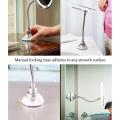 10X Bath Mirror Magnifying Wall Mounted Adjustable Flexible Mirror Bathroom Folding Vanity Mirror with LED Light Makeup Tools