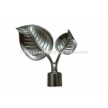 Customized High quality decorative curtain rods leaf finial