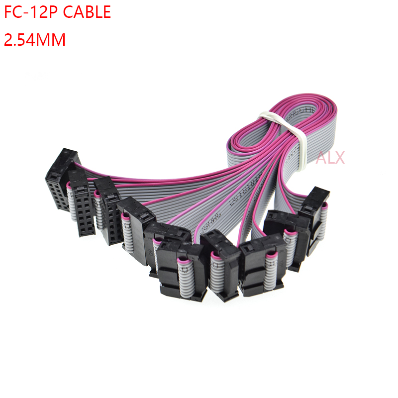 5PCS FC-12p 30CM 2.54MM pitch JTAG AVR ISP DOWNLOAD CABLE 12P WIRE 12PIN Gray Flat Ribbon Data Cable FOR DC3 IDC BOX HEADER