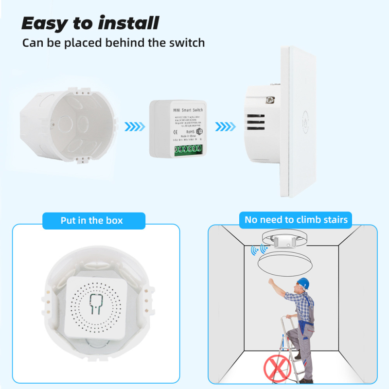 MINI Wifi Smart Switch 10A/16A 2-way Control Timer Wireless Switches Smart Home Module Compatible With Tuya Alexa Google Home
