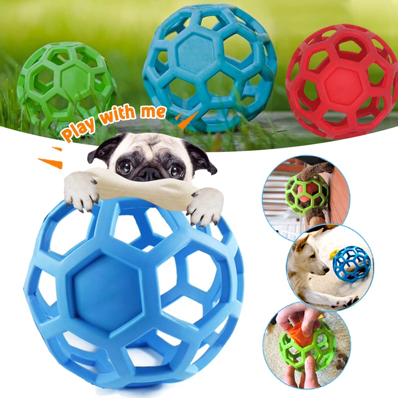 Miflame Rubber Pet Accessories For Large Dog Puzzle Hollow Ball Dog Toys Bite Resistant Labrador Toys Stretch Pet Ball Training