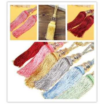 1 Pair Tiebacks Holdback Home Windows Curtain Tie Backs Decoration Crystal Rope Curtain Tiebacks Tie Backs Ball Beaded Tassel