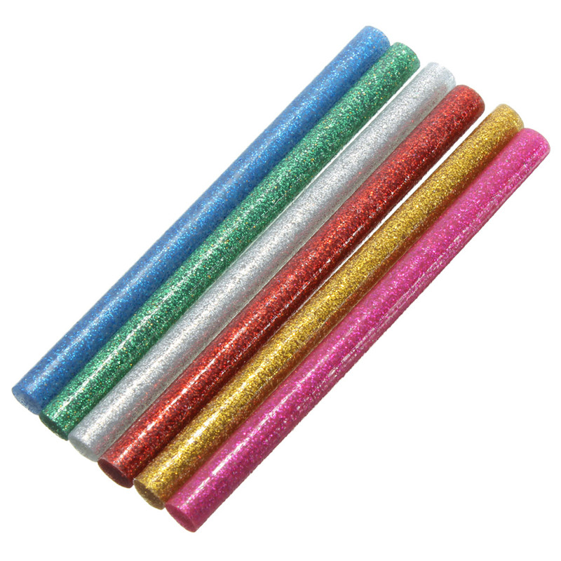 JimBon 10Pcs 7x100mm Colorfuls Glitter Hot Melt Glue Sticks For 7mm Glue Gun Craft Album Repair Accessories Adhesive