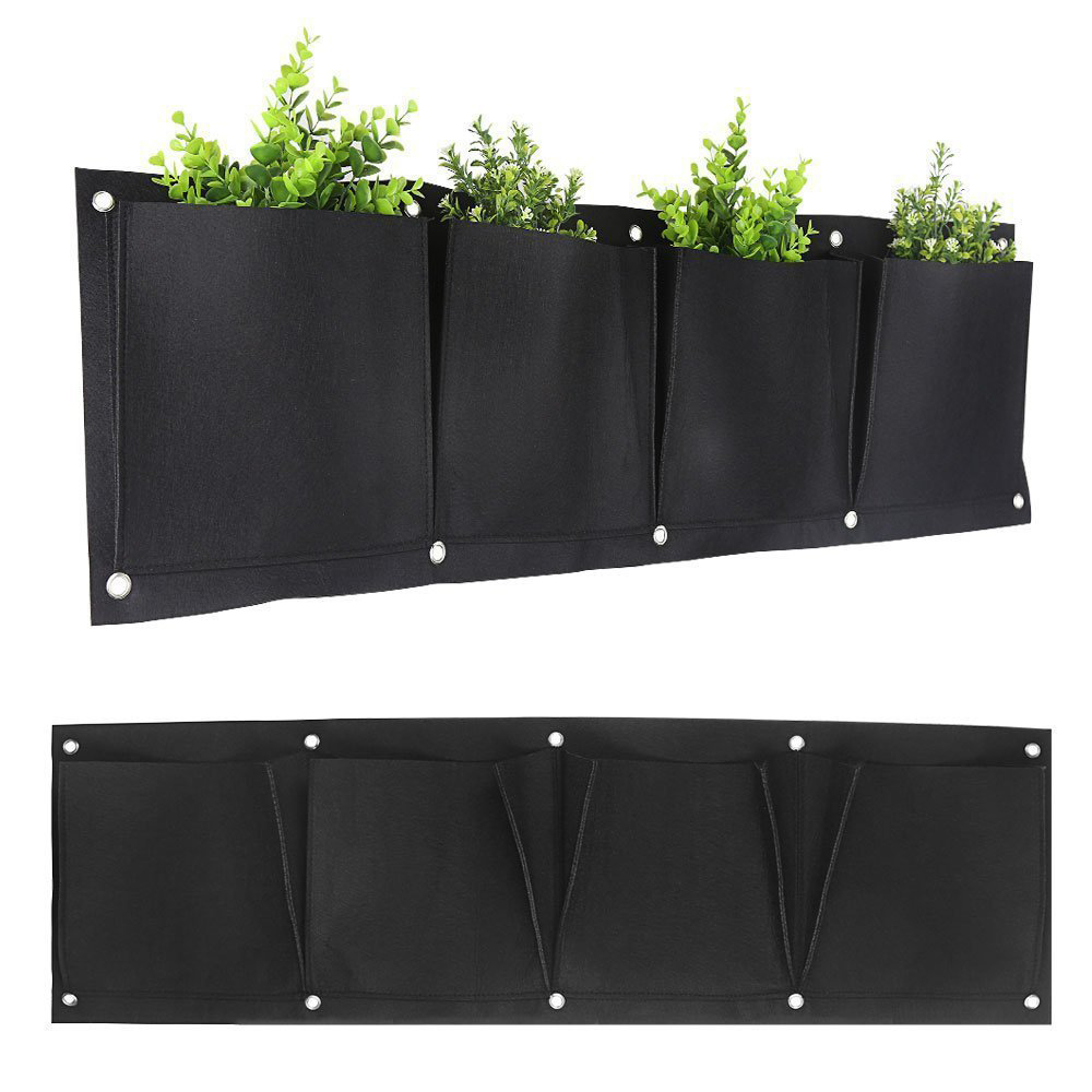 Wall-mounted Non-woven Felt Planting Bag Wall Green Black Vegetable Plant Hanging Grow Bag Cultivation Bags Garden Home Supplies