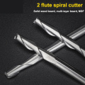 2pcs 3.175 1/8 Shank 2 Flute Spiral Milling Cutter CNC Flat Nose End Mill Engraving Router Bit for Wood Carbide Tool Endmill