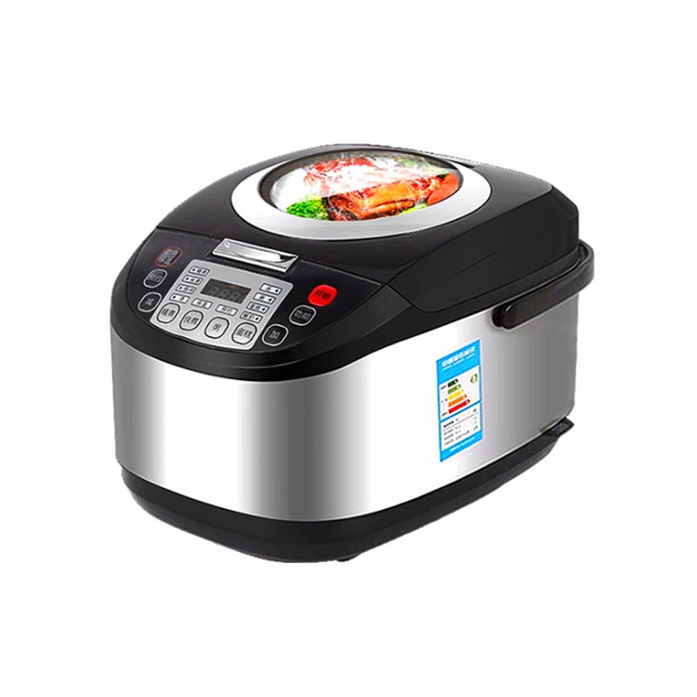 DMWD Transparent Lid 5L Rice Cooker 220V 9 Menu Smart Electric Pot Soup Porridge Breakfast Maker 24H Appointment For 4-6 People