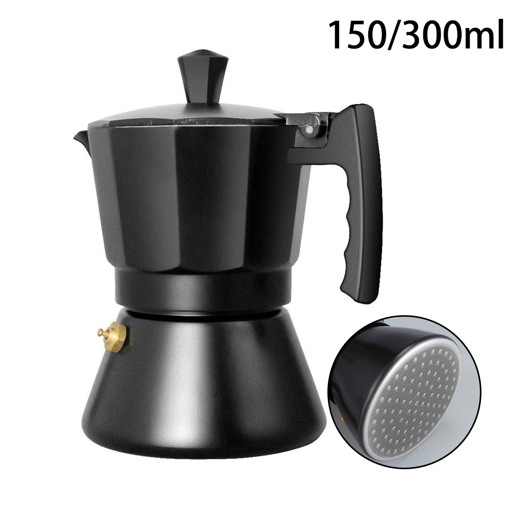 Electric Automatic Aluminum Moka Espresso Coffee Maker Percolator Induction Cooker Pot 150/300ML