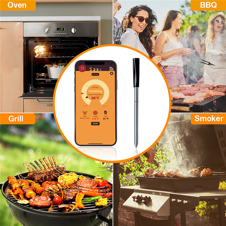 SH253A wireless blue tooth grill BBQ meat thermometer 