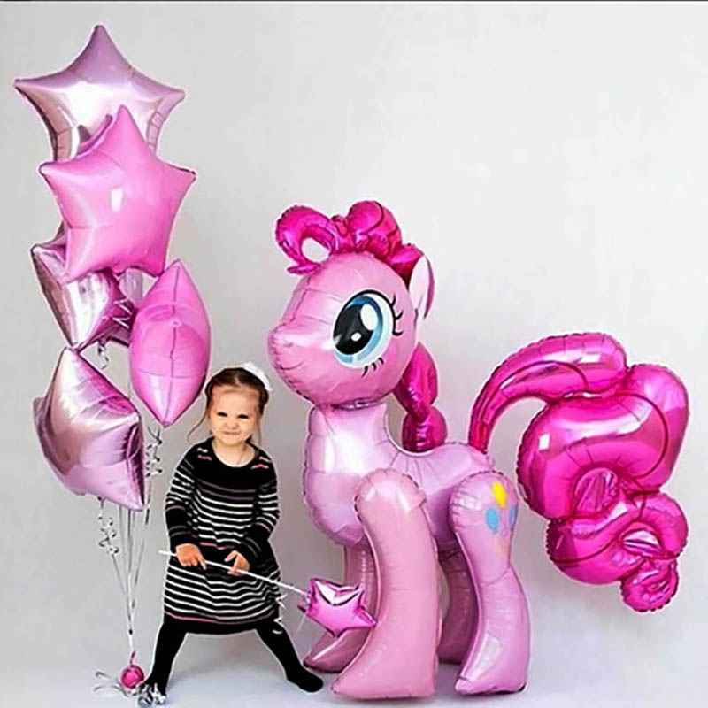 1PC Pink Horse Little Pony Unicorn Foil Balloons Helium Balloon Kids Toys Wedding Birthday Animal Party Decor Supplies