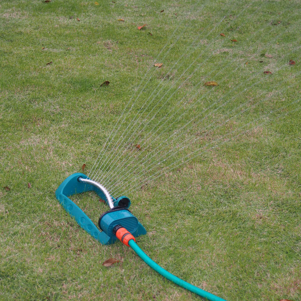 15 Hole Lawn Garden Sprinkler Automatic Garden Water Sprinklers Lawn Irrigation Rotation Aluminum Tube 2 Sided all Coverage #BL5