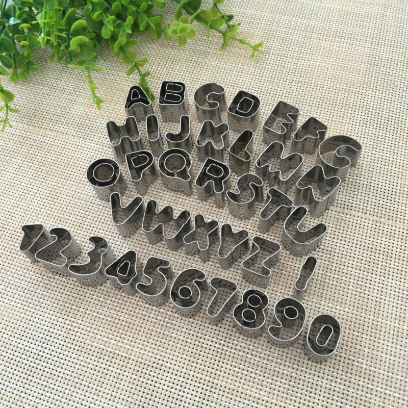 37pcs Number Letter Cookies Tools Alphabet Letter Number Cake Fondant Icing Cutter Mould stainless Tools Set Adult Child