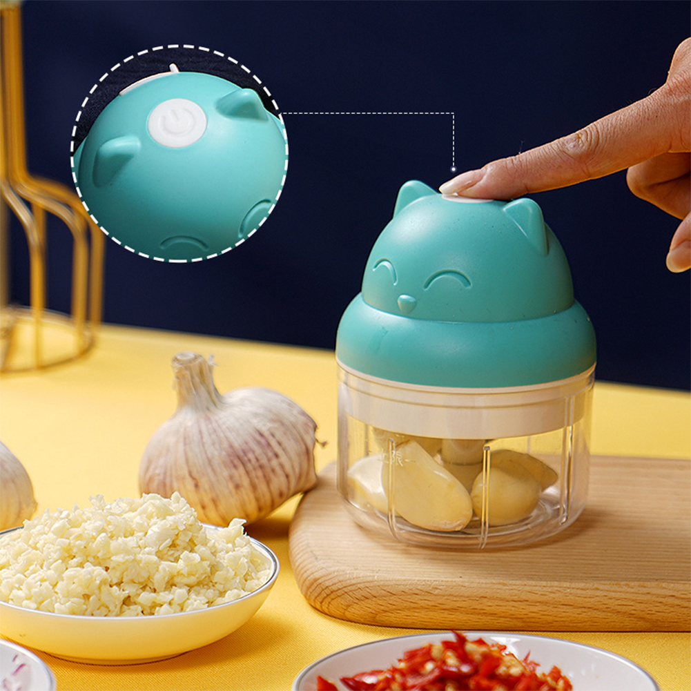 100ml Electric Garlic Masher Durable Mini Crusher Chopper USB Charging For Crushed Garlic Crushed Ginger Crushed Fresh Chili