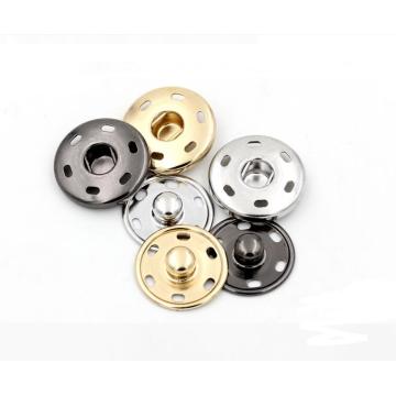 2018Hot Sale!50sets/lot 2 Parts Sew On Snaps Buttons Metal Brass Press Button Fasteners Silver, Black, Gold