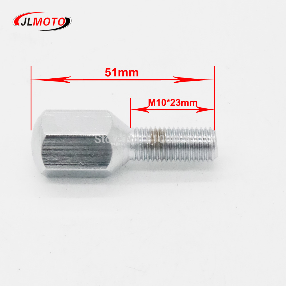 4pcs M10X50 Chrome Wheel Hub Bolt Fit For Jinling Alloy Aluminum Rim Wheel ATV Buggy UTV Quad Bike Go Kart Vehicle Moto Parts