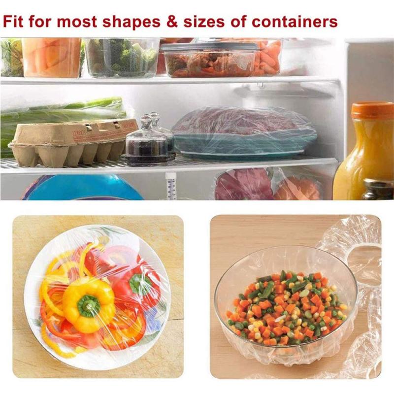 100pcs Reusable Bowl Covers with Elastic Non-toxic Food Cover Fruit Bowls Cover Keeping Fresh Kitchen Food Storage Bags