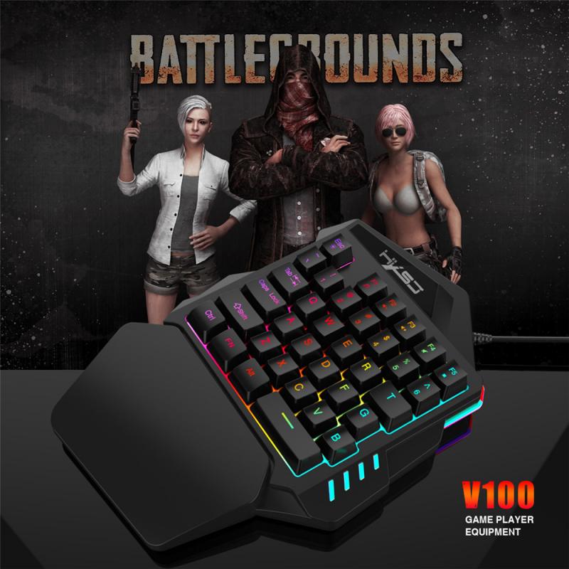 Left Hand Keyboard Single Hand Keyboard Mechanical Handle Feel 1.6m Wired Game Keyboard For Mobile Tablet Laptop PUBG Game