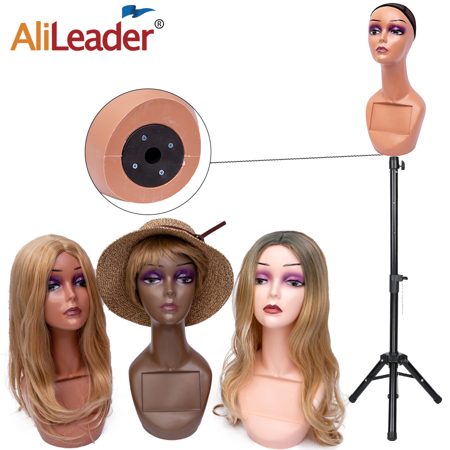 Alileader Plastic Wig Display Holder Head Female Mannequin Head With Long Neck Wig Making & Display Head