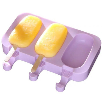 3 Cell Big Size Silicone Ice Cream Mold Popsicle Molds DIY Homemade Dessert Freezer Fruit Juice Ice Pop Maker Mould Sticks