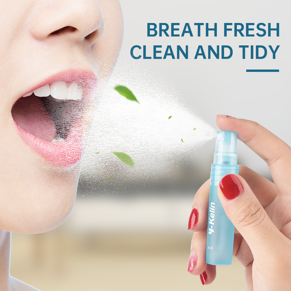 Y-Kelin New Arrival Mouth Spray Oral Herbal Edible Remove Bad Smell Smoke Breath 2 Flavors Small and Portable
