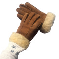 Winter Gloves Special Women and Men Warm Woolen Mittens 100% Real Leather Wool Fur Gloves Lovely Girl Sheepskin Leather Gloves