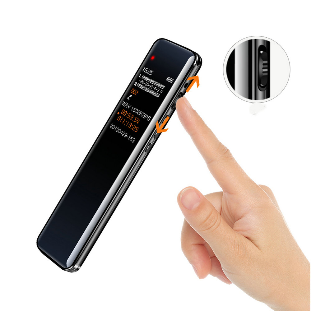 Telele Professional HD Digital Voice Recorder LCD Colorful Screen Noise Reducation Dictaphone USB Rechargeable Audio Recorders