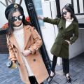 Teen Kids Jacket for Girls Winter Coat Wool Outerwear Girls Clothes Long Fleece Thick Overcoat Children Clothing 10 12 14 Years