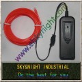 Red 4M Flexible Neon Light EL Wire Rope Tube 2AA battery case inverter 10 colors for choosing free shipping