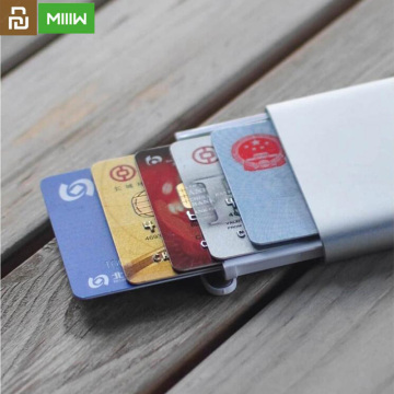 Youpin MIIIW Card Holder Stainless Steel Silver Aluminium Business Card Credit Card Case Women Men ID Card Box Case Pocket Purse