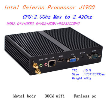 Intel Celeron j1900 Mini PC Windows HDMI+VGA Mini PC windows 7/8 OS RS232 COM*2 Industrial computer