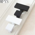 White Black Square Knob Drawer Knobs Pulls Modern Cupboard / Dresser Knobs Kitchen Door Handles Cabinet Pull Knob Furniture