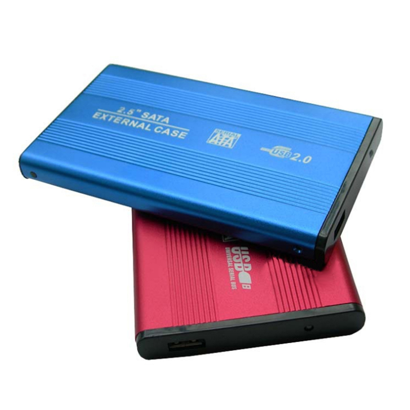 4 Colors 2.5" USB 2.0 SATA HD Box 1TB HDD Hard Drive External Enclosure Case Support Up to 3TB Data Transfer Backup Tool For PC