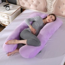 116x65cm Pregnant/Pregnancy Pillow/Cushion Gravida U Type Multi Function Side Protect Lumbar Pillow for Pregnant Women Purpal